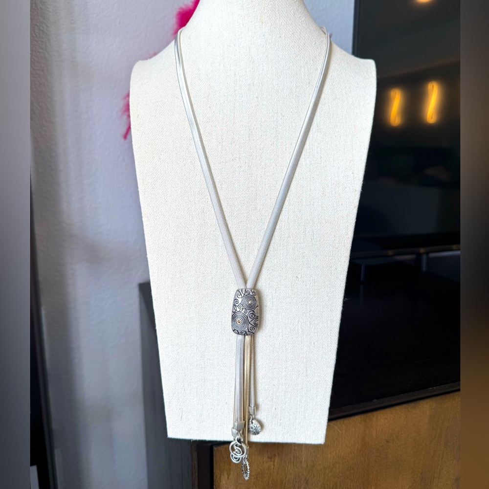 Chico’s Silver Lariat Pendant Necklace